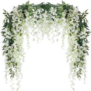 DAMAI Ghirlanda di Fiori Artificiali di Glicine in Plastica e Seta, 5 Pezzi, 36 Piedi, Bianca, Extra Grande, per Matrimoni, <span class=keywords><strong>Casa</strong></span>, Giardino, <span class=keywords><strong>Arco</strong></span> Esterno - Product Image 6