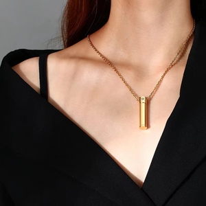 Pendentif ouvert pour cendres funéraires d'animaux de compagnie, en acier inoxydable, résistant à l'eau, sans ternissement, avec zircon, pour colliers de bijoux de mode raffinés - Product Image 5