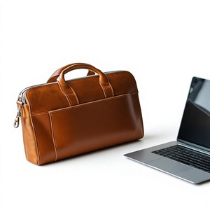 Bolsos de cuero genuino para portátiles y fundas, diseño sólido y duradero con espacio de almacenamiento avanzado, bolsos de alta calidad para adultos. - Product Image 1