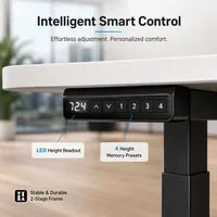 Escritorio Esquinero Eléctrico de Dos Motores Ocultos con Montaje Estándar, de Dos Niveles, con Estructura Ajustable de Viga Larga y Corta en Forma de S