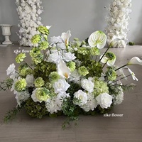 Usine de fleurs artificielles ZIKE, fleurs artificielles personnalisées, chemin de fleurs pour mariage, arrangement floral, rangée de fleurs rose et verte