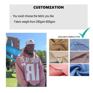 เสื้อฮู้ดสไตล์สตรีทเทอร์รี่ใส่แบบสวมหัวพิมพ์ลายฝรั่งเศสโอเวอร์ไซส์ออกแบบได้ตามต้องการสำหรับฤดูหนาว - Product Image 5