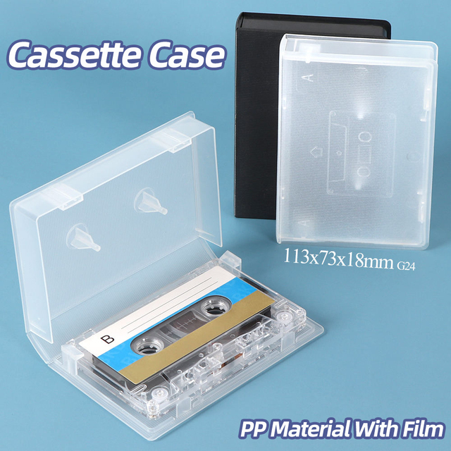 SUNSHING Wholesale Blank Audio Cassette Case VHS Protector Game Case Recording Cassette Tape Cases Audio Storage Box With Film