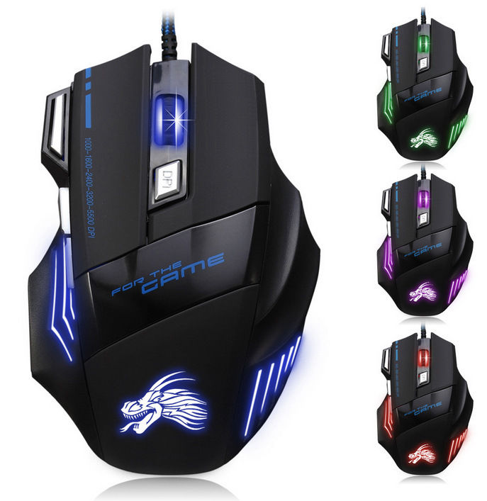 Wholesale computer accessories 7-Color RGB Breathing LED Wired Optical Magic custom gaming mouse for Business and Gaming Use