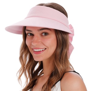 Rộng Vành Sọc <span class=keywords><strong>Sun</strong></span> <span class=keywords><strong>Visor</strong></span> <span class=keywords><strong>hat</strong></span> đối với phụ nữ ngoài trời mùa hè thể thao sử dụng UPF 50 + UV bảo vệ 100% cotton biểu tượng tùy chỉnh - Product Image 1