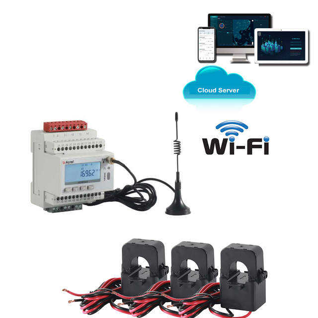 400V WIFI Three Phase Bidirectional Meter 300A Ct Paired Digital LCD Display kwh Energy Meter