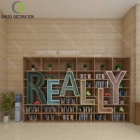 Meubles de librairie Morden étagères de livres de bibliothèque en bois avec étagères à livres de haute qualité pour la bibliothèque vitrine murale de beauté