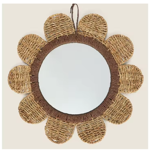 Luxueux Handwicker vadrouille miroir tenture murale décoration belle forme de fleur ronde pour la décoration intérieure directement du Vietnam - Product Image 1