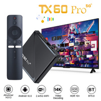 Boîtier TV Android 15 TX60 Pro Allwinner H313 Quad Core avec décodage vidéo 8K, décodeur intelligent 16 Go 256 Go, Wi-Fi 5G, BT5.2, OEM ODM