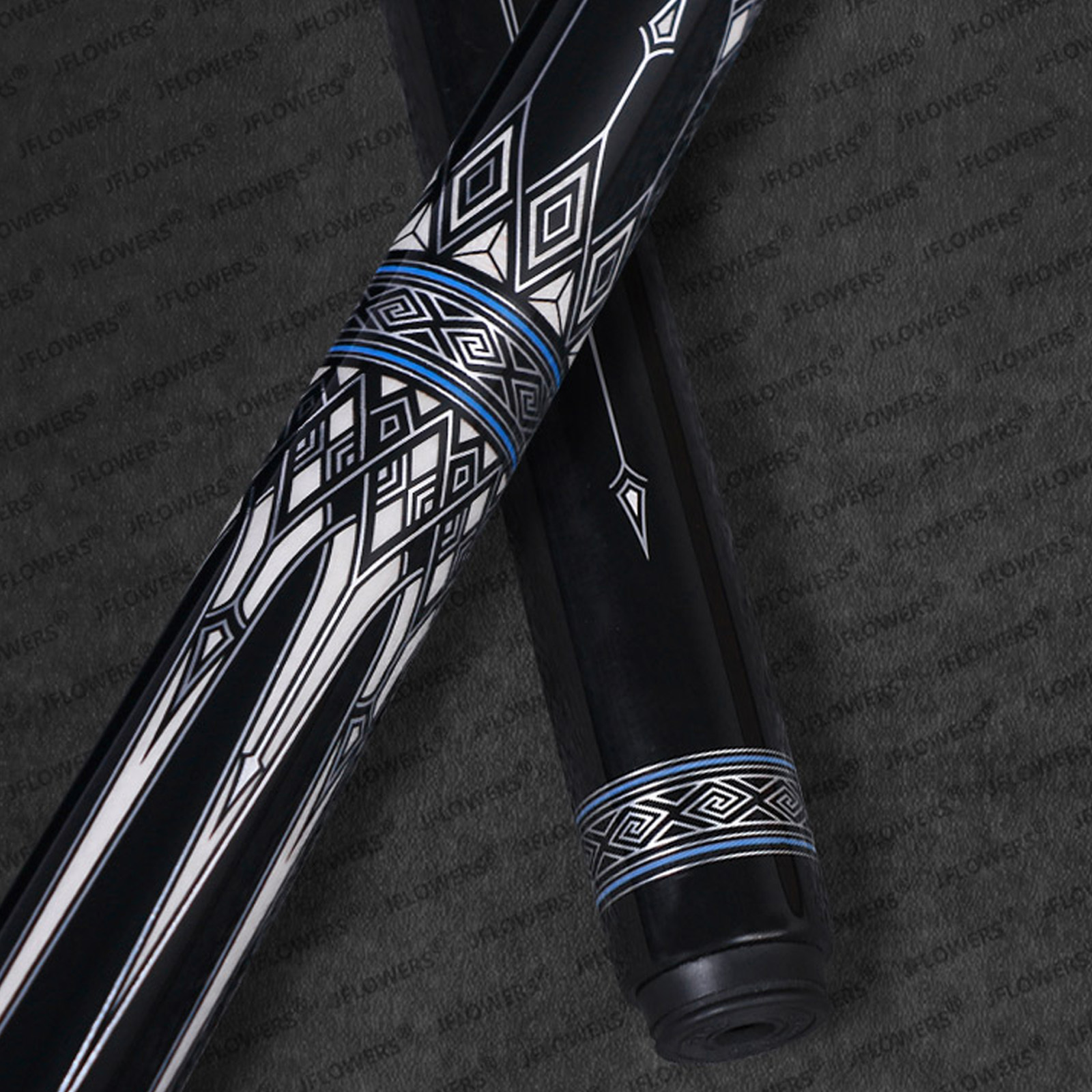 JFLOWERS JF10-23F Carbon Fiber Billiard Pool Cue Stick, 12.5mm Tip