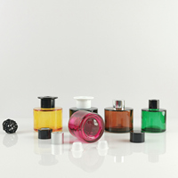 Bouteilles en verre vides pour diffuseur de roseaux, à col serti à rayures verticales, plates et rondes