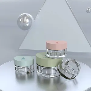 5g 10g马卡龙定制色霜罐心形设计亚克力双壁化妆品包装容器
