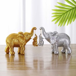 Estatua de Elefante Madre e Hijo Hecha a Mano al por Mayor, Estatua de Animal de Resina para Decoración Navideña del Hogar - Product Image 4