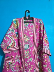 Bata Kimono de Algodón con Cuello en V y Estampado Floral para Mujer, Hecha a Mano en India, Bata de Verano Suave y Transpirable, Ropa de Dormir Elegante, Vestido de Dama de Honor - Product Image 2