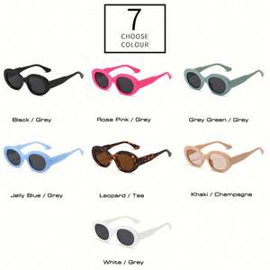 Gafas de Sol Redondas Punk para Hombre, con Logotipo Personalizado, Última Moda, Montura Grande Azul, Gafas de Sol Ovaladas para Mujer - Product Image 5