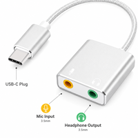Adaptateur audio USB C vers 3,5 mm avec prise casque et microphone pour smartphone et ordinateur portable de type C