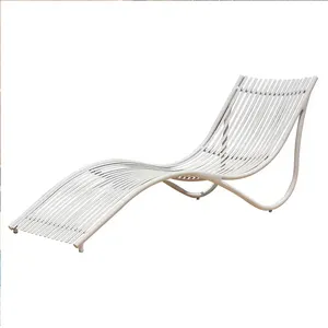 Moderne Outdoor-Luxus Aluminium Schwimmbad Strand Freizeit Lounge Stuhl Single Sleeping Sun Lounge Stuhl Möbel