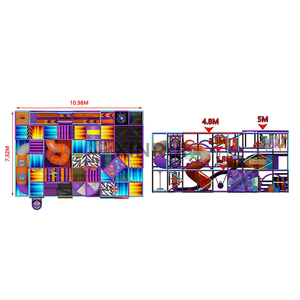 Équipement de terrain de jeu intérieur pour enfants de qualité commerciale, sur le thème du futur, doux et adapté aux enfants. Comprend un parcours d'escalade à <span class=keywords><strong>trois</strong></span> niveaux et un parcours de ninja - Product Image 5