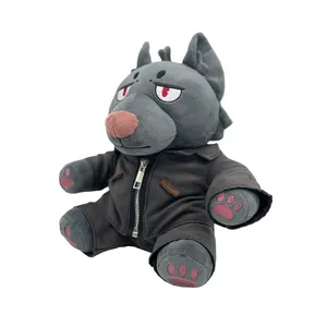 2024 Hot Sales Cartoon Cute Plush Gray Wolf Doll Custom Soft Stuffed Cartoon Animal Wolf Plush Toy