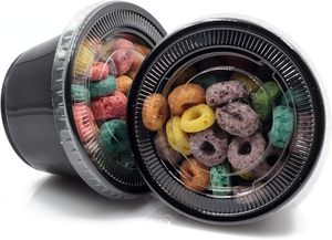 Gobelets à sauce jetables à paroi simple <span class=keywords><strong>WellPack</strong></span> 3,25 oz en PP et PET transparent/noir avec couvercle durable et impression UV/numérique pour l'emballage alimentaire - Product Image 3