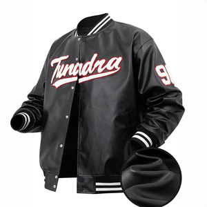 Fabricant OEM, veste varsity sur mesure de haute qualité pour hommes, polyester/coton, col en V, broderie du logo sur le devant - Product Image 1