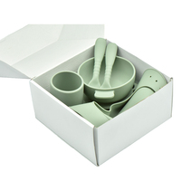 Ensemble de vaisselle pour bébé, nouveau design écologique, sans BPA, assiette pour bébé, bol en silicone avec ventouse et cuillère