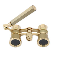 Binoculares de Ópera LUXUN 3X25 de Metal Antiguo para Damas, Binoculares de Ópera Dorados de Moda para Teatro con Mango