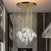 Lustre de luxe en albâtre pour salle modèle Salon Maison privée Villa Duplex Bâtiment-Personnalité créative à suspendre