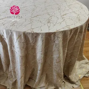 wholesale custom round rectangle shimmer jacquard polyester streaky tree branch table cloth cover for wedding banquet hotel