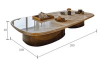 Table basse en marbre de luxe italienne, design moderne et minimaliste, durable, table d'appoint haut de gamme pour salon, usage domestique