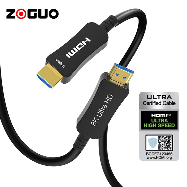 High Quality 10M UHD 8K Fiber Optic for 2.1 AOC Ultra High-Speed Cable PVC Jacket Supports 8K60Hz 4K Projector DVD Player