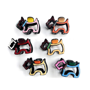 Fermagli per capelli a forma di zampa di cucciolo West Highland White Terrier, 8,5 cm, effetto goccia d'olio, 2 per colore - Product Image 2