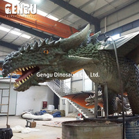 Statue de modèle de Dragon 3D personnalisée Dragon artificiel d'intérieur en métal pour cinéma centre commercial aéroport garderie maternelle