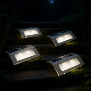 Luz Solar para Escaleras 3500K Blanco Cálido IP54 Iluminación Exterior Plateada D0100HHH4N8 - Product Image 2