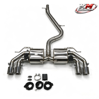 Système d'échappement Catback à haut débit en acier inoxydable brossé KM SS304 pour Volkswagen Golf 7 R MK7 MK7.5 2.0T 2014-2020 avec valves