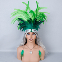 Coiffe tribale artisanale personnalisée avec plumes colorées pour femmes, troupes de danse théâtrale, accessoires de costume d'Halloween