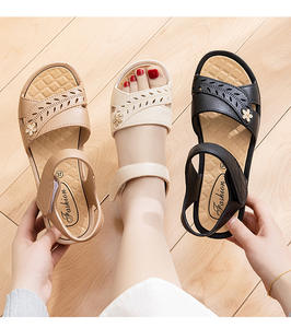 Sandalias de Playa y Trabajo para Mujer, con Plataforma, Antideslizantes, de Suela Suave, con Cierre Deslizante, Tacón Mediano de Plástico - Product Image 5