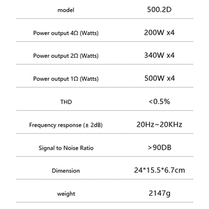 Brazilian-Style High-Efficiency 2-Channel <strong>Car</strong> <strong>Amplifier</strong> 500W*2CH Class D Subwoofer Horn 500W RMS Speaker Combined Crossovers - Product Image 3