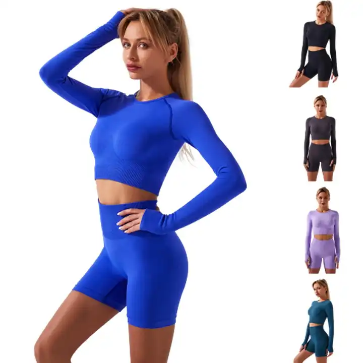 Women's Yoga Outfits 2 piece Set Seamless Workout Tracksuits