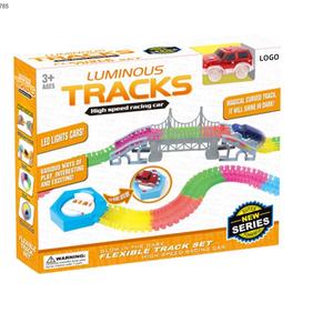 ชุดรางเรืองแสงสำหรับเด็กชุดราง<span class=keywords><strong>รถ</strong></span>ไฟแบบเรืองแสงมีความยืดหยุ่น - Product Image 5