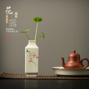 Hand Painted <b>Ceramic</b> <b>Vase</b> Traditional Chinese Style Tabletop Decoration For Dried Flowers Hydroponic Desktop Ornament - Product Image 4