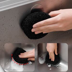 Siyah ölçekli temizlik bezi Scrubber ped ev ağır ovma temizleyici süngerleri ovma pedi mutfak için - Product Image 2