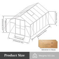 Serre moderne de grande taille XinHuaFeng pour jardin, avec toit ventilé, en aluminium thermolaqué, écologique, anti-rongeurs et imperméable