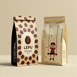 Biodegradable <strong>Coffee</strong> Bag Custom Paper <strong>Coffee</strong> Packaging Bag 150g 250g Ethiopian <strong>Coffee</strong> Bags