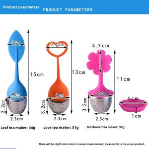 Eco-Friendly Stainless Steel Leaves Shaped <b>Infuser</b> With Tray Ball Silicone <b>Tea</b> Filter Utensils Strainer for Home - Product Image 4