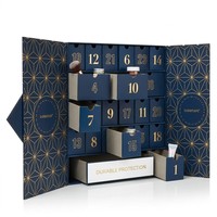 Calendrier de l'Avent personnalisé en carton rigide fait main, 24 jours, pour parfums, réutilisable, grand coffret cadeau magnétique pour emballage