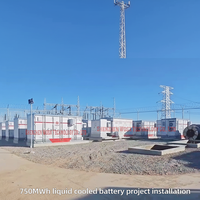 Système de stockage d'énergie industriel et commercial de 2 MWh 1 MW en conteneur de 20 pieds, connecté au réseau, batterie solaire LiFePO4 à refroidissement liquide, 8000 cycles