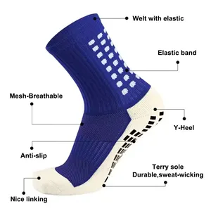 Vente en gros logo personnalisé chaussette de sport antidérapante chaussettes de football basket-ball chaussettes de football pour hommes