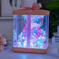 Articles cadeaux originaux 2025, ours en boîte LED rouge brillant coloré fait à la main, matériau PET, forme de dessin animé, décoration de la maison, Saint-Valentin