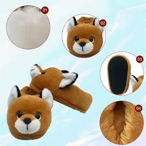 Peluche morbido personalizzato caldo inverno camera da letto animale volpe pantofola